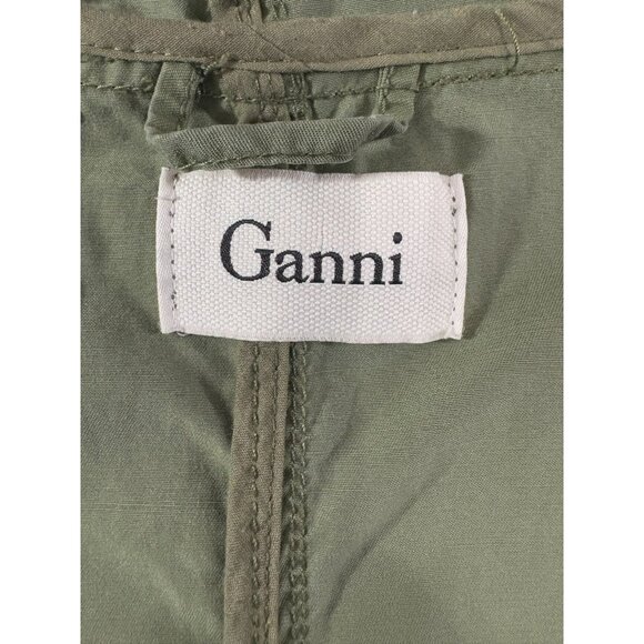 Ganni cargo army style jacket coat size L color olive Green - Picture 8 of 8